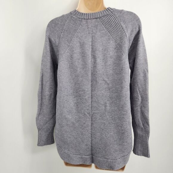 Joan Vass Pullover Sweater Women's Size Medium Gray Crew Neck Relaxed Fit - Picture 6 of 9